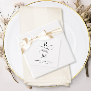 Modern Rustic Elegant Monogram Kraft Paper Wedding Favour Tags