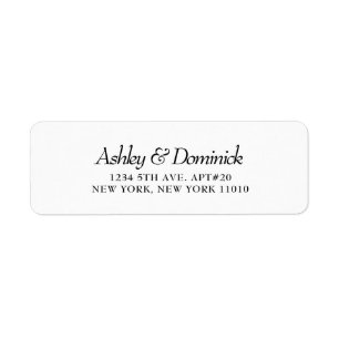 Modern Rustic Elegant Wedding Return Address