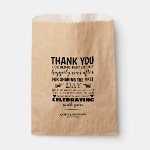 Modern Rustic Elegant Wedding Thank You Treat Favour Bags
