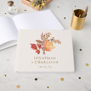 Modern Rustic Fall Boho Flower Wedding Guest Book