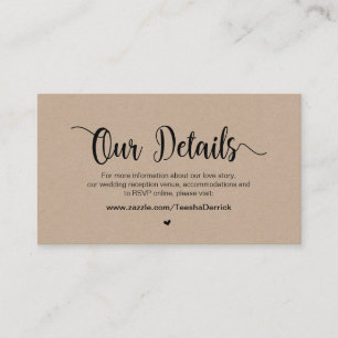 Modern Rustic Farm Kraft, Wedding Details Enclosure Card