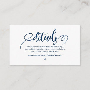 Modern Rustic Farm, Navy Blue, Wedding Details Enclosure Card