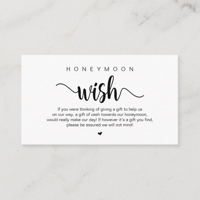 Modern Rustic Farm themed, Honeymoon Wish  Enclosure Card (Front)