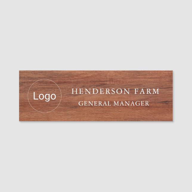 Modern Rustic Farmhouse Business  Name Tag (Front)