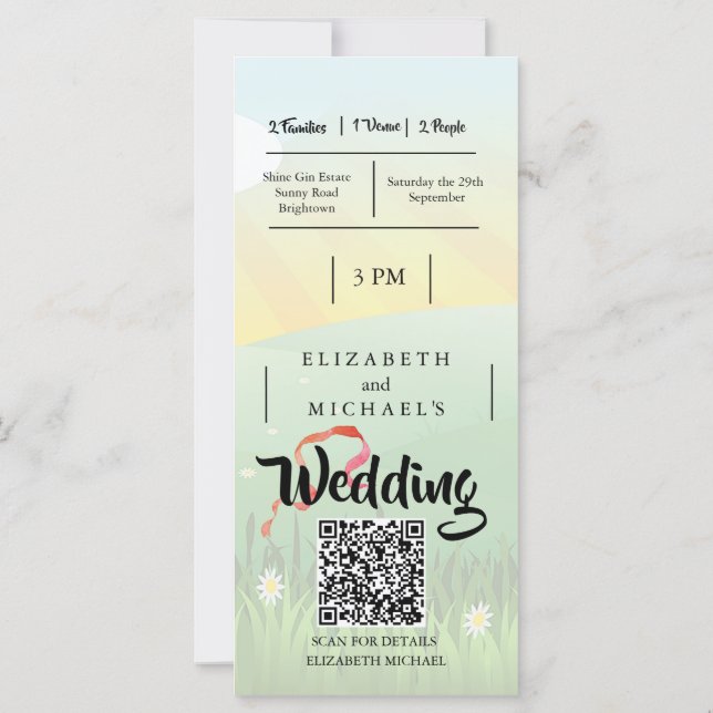 Modern Rustic Festival  Wedfest QR Wedding  (Back)