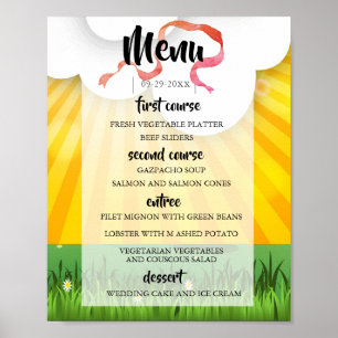 Modern Rustic Festival  Wedfest Wedding Menu Poster