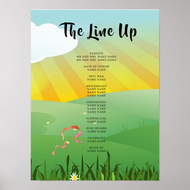 Modern Rustic Festival Wedfest Wedding Program Poster (Front)