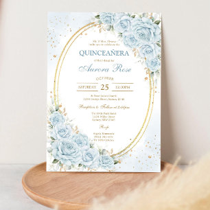 Modern Rustic Floral Quinceanera Invitation
