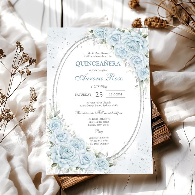 Modern Rustic Floral Quinceanera Invitation (Creator Uploaded)