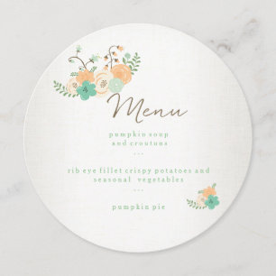 Modern Rustic Floral Thanksgiving Dinner Menu Card