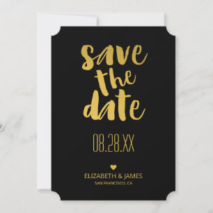 Modern Rustic Gold Save The Date Wedding
