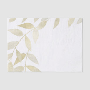 Modern Rustic Golden Gold Leaves Botanical Wedding Tissue Paper