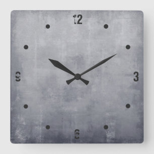 Modern rustic Gray abstract Square Wall Clock