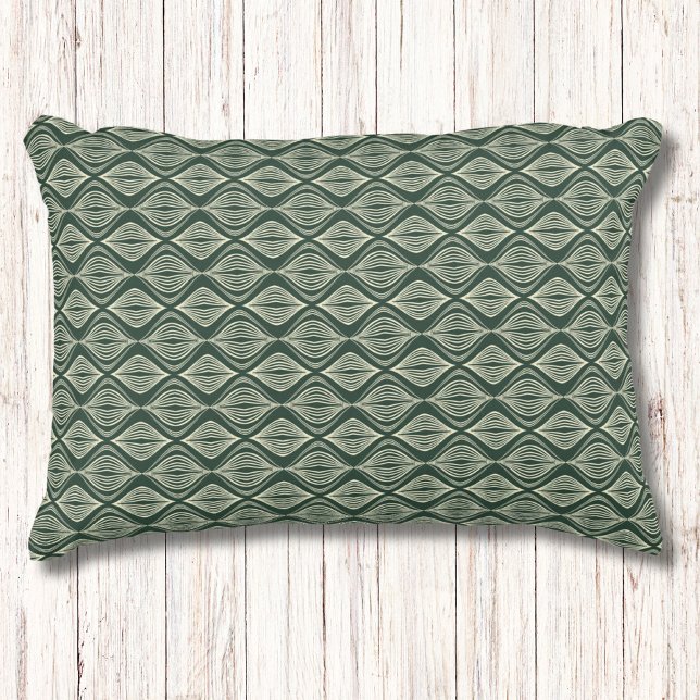 Modern Rustic Green Geometric Pattern Decorative Cushion (Creator Uploaded)