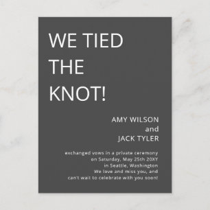 Modern Rustic Grey Wedding Announcement Postcard