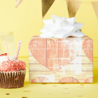 modern rustic heart wrapping paper