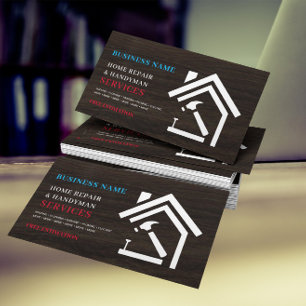 Modern Rustic Home Repair Handyman  Business Card