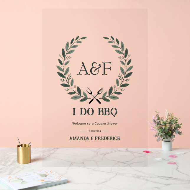 Modern Rustic I Do BBQ Wedding Welcome Sign (Wedding)