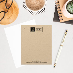 Modern Rustic Kraft Black Custom Business Logo Card