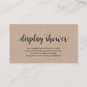 Modern Rustic Kraft, Black Script, Display Shower Enclosure Card