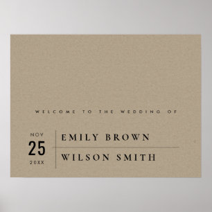 MODERN RUSTIC KRAFT TYPOGRAPHY WEDDING WELCOME POSTER