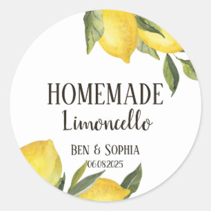 Modern Rustic Lemons Homemade Limoncello  Classic Round Sticker