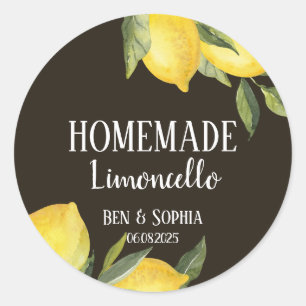 Modern Rustic Lemons Homemade Limoncello  Classic Round Sticker