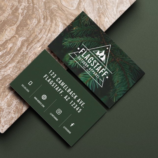 Modern Rustic Masculine Mountain Outdoor Goods  Business Card (Modern Rustic Masculine Mountain Outdoor Goods Business Card)