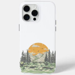 Modern Rustic Mountain Forest iPhone 15 Pro Max Case