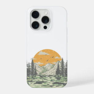 Modern Rustic Mountain Forest iPhone 15 Pro Case