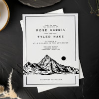 Modern Rustic Mountain Sketch Wedding