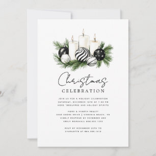 Modern Rustic Nature Christmas Party Invitation
