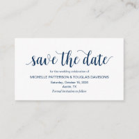 Modern Rustic, Navy Blue, Wedding Save the date