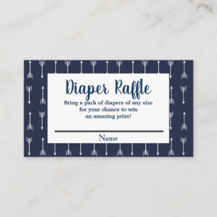 Modern Rustic Navy & White Wolf Diaper Raffle Enclosure Card