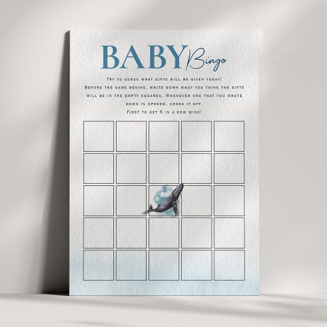 Modern Rustic Ocean Baby Shower Baby Bingo Card (Creator Uploaded)
