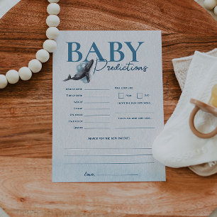 Modern Rustic Ocean Baby Shower Predictions Card