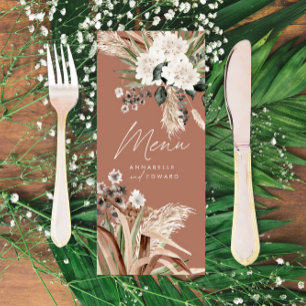 Modern rustic pampas eucalyptus botanical elegant menu