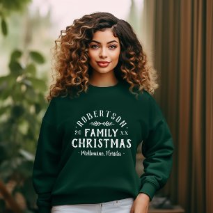 Modern Rustic Personalised Family Christmas Logo Sweatshirt
