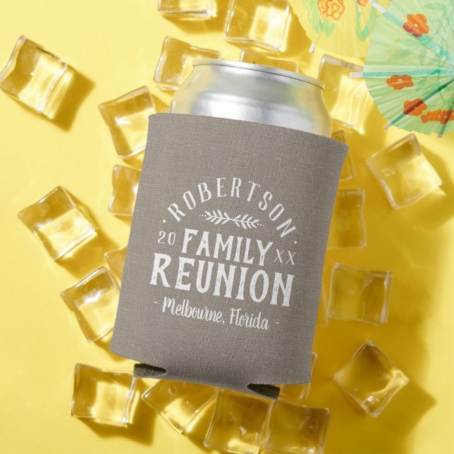 Modern Rustic Personalised Family Reunion Can Cooler (In Situ Summer)