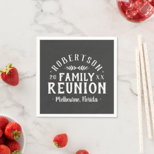 Modern Rustic Personalised Family Reunion Napkin
