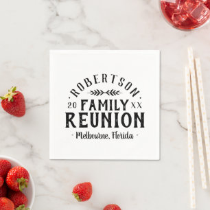 Modern Rustic Personalised Family Reunion Napkin
