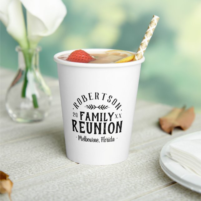 Modern Rustic Personalised Family Reunion Paper Cups (Insitu)