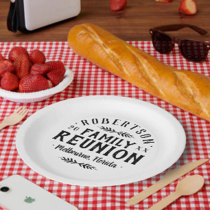 Modern Rustic Personalised Family Reunion Paper Plate
