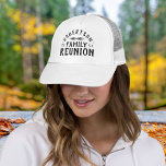 Modern Rustic Personalised Family Reunion Trucker Hat<br><div class="desc">Create a custom keepsake Family Reunion baseball cap for the whole family. Personalise it with your family name, the year, location or any other custom text. Click the Customise It button to change fonts and colours, add your own text and photos. Select from all of our trucker hat styles to...</div>
