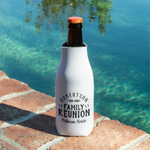 Modern Rustic Personalised Family Reunion   White Bottle Cooler