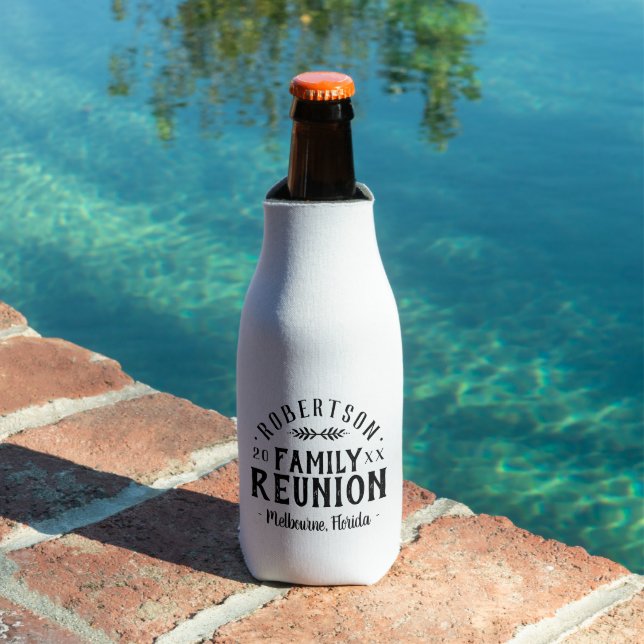 Modern Rustic Personalised Family Reunion | White Bottle Cooler (In Situ Pool)