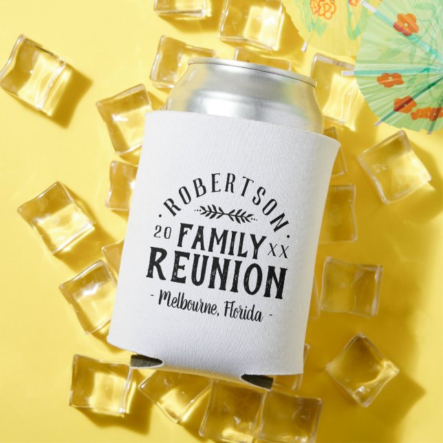 Modern Rustic Personalised Family Reunion | White Can Cooler (In Situ Summer)
