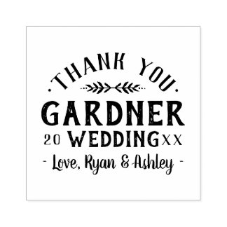 Modern Rustic Personalised Wedding Favour Stamp