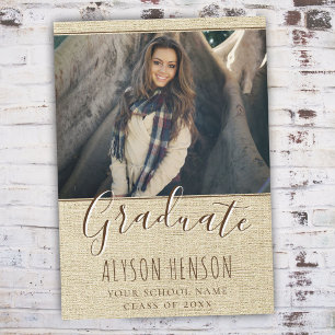 Modern Rustic Photo Graduation Announcement Card