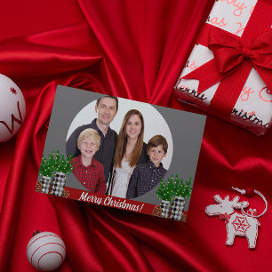 Modern Rustic Photo Personalised Christmas Cards